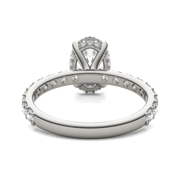 Oval Custom Hidden Halo Bold 3/4 Eternity Engagement Ring Setting